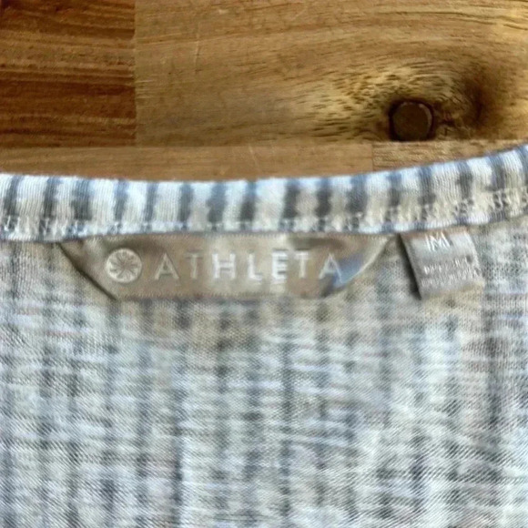 Athleta Breezy Muscle Tank Medium Gray and White - Picture 5 of 7